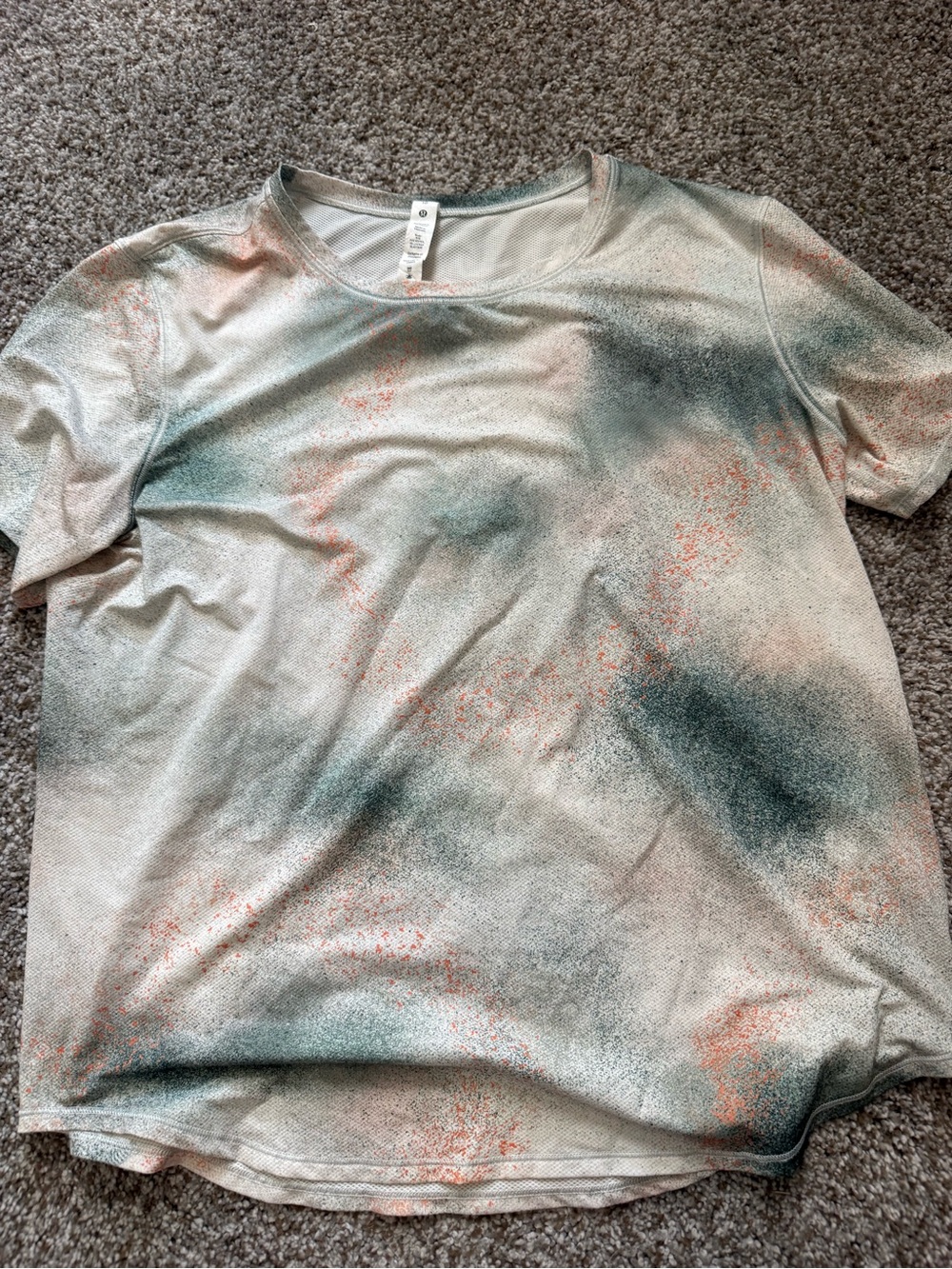lululemon athletica Short Sleeve Tie-Dye Tee in Teal and Coral